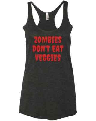 Zombies Don't Eat Veggies Funny Zombie Costume Halloween Gift Trendy Racer Tank 
