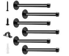 Pipe Shelf Brackets 12 inch Black Iron Rustic Brackets for Shelves set of 10