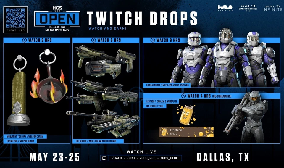 Halo Infinite Twitch Drops - Sierra Mirage Armor + Old School - HCS Dallas 2025
