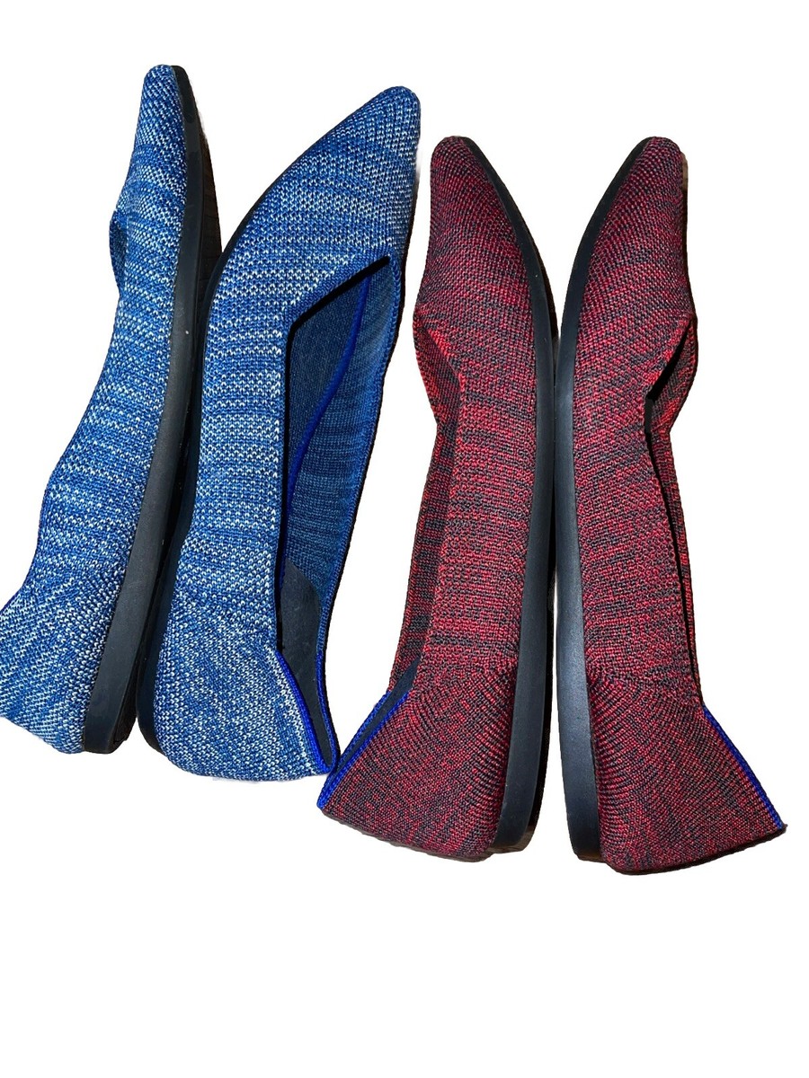 PAIRS of Rothy's THE POINTs Indigo And Crimson Heather Women's