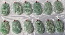 2025 Happy Chinese New Snake Year Set 12 Zodiac Animals Green Jadeite Necklaces
