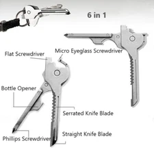 Multifunction Key 6-In-1 Keychain Screwdriver Mini Knife Camping and Daily Tool