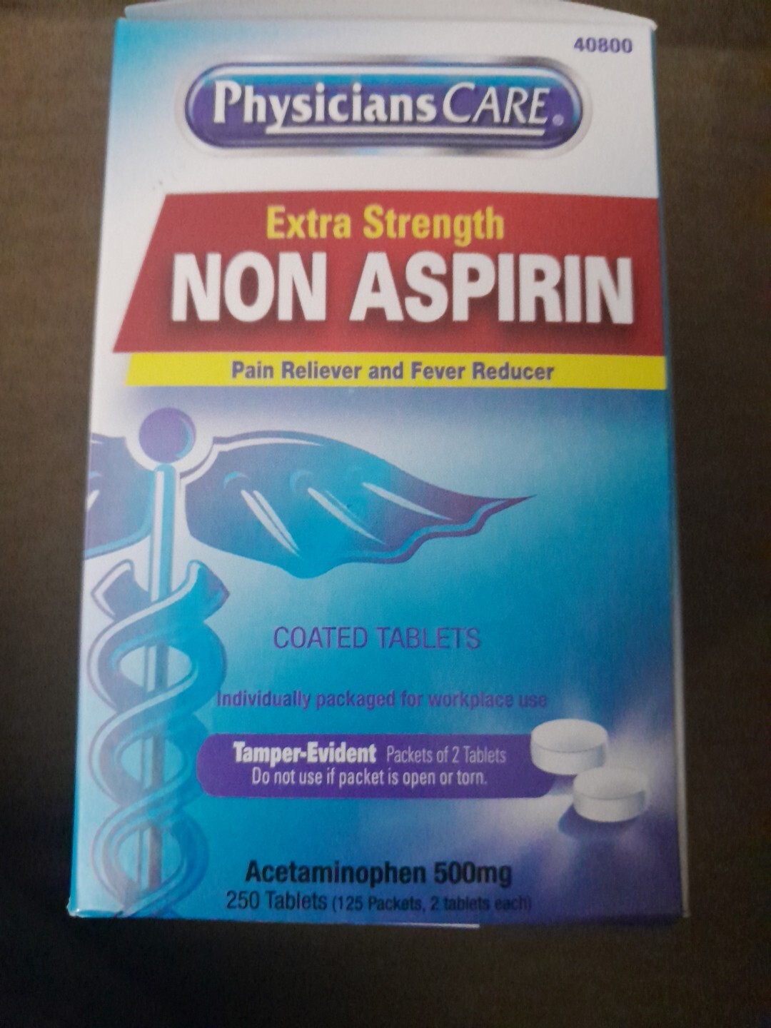 PhysiciansCare Pain Reliever XStrength NonAspirin Acetaminophen,500mg