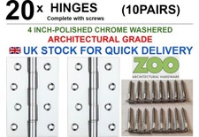 10 PAIRS - 4 INCH WASHERED HINGE *ARCHITECTURAL GRADE* Double Phosphor Bronze