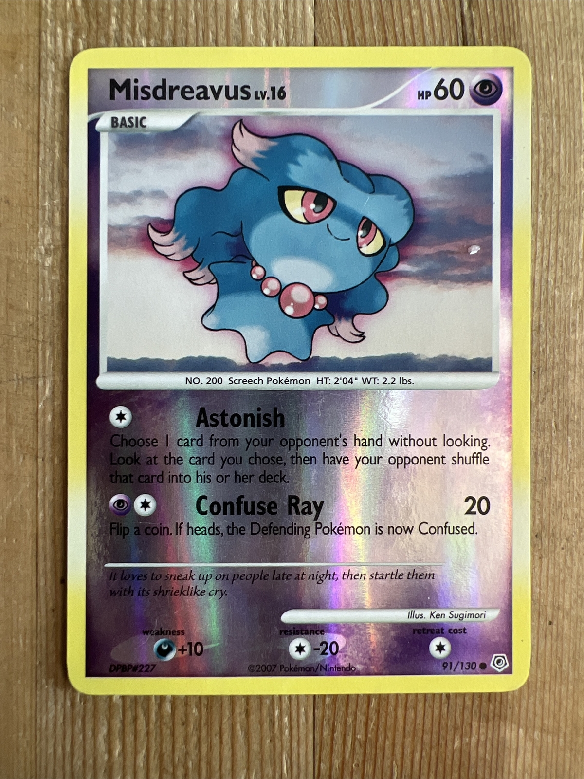 Pokémon TCG Misdreavus Diamond & Pearl 91/130 Reverse Holo Common LP