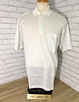 Neu Mit Etikett Dunhill Poloshirt Baumwolle Weiß Brusttasche Herren Kurzarm 40