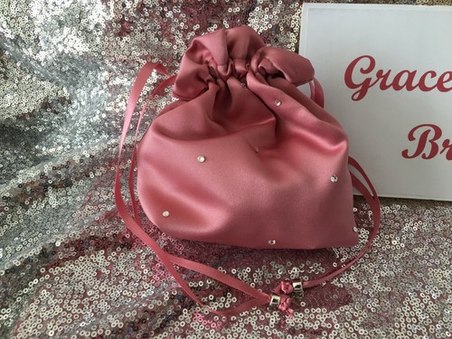 ROSE PINK DUCHESS SATIN DOLLY BAG WEDDING PROM MAID. FLOWER GIRL*UK MADE/SELLER8 - Picture 6 of 15