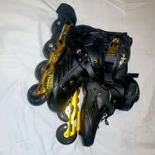 MAXWHEELS T800 Black/Gold Inline Skates Pair 76mm Wheels MPN T800