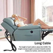 Lift chair power supply 2 Pin Splitter Y-Cable for Okin Limoss Power Recliner