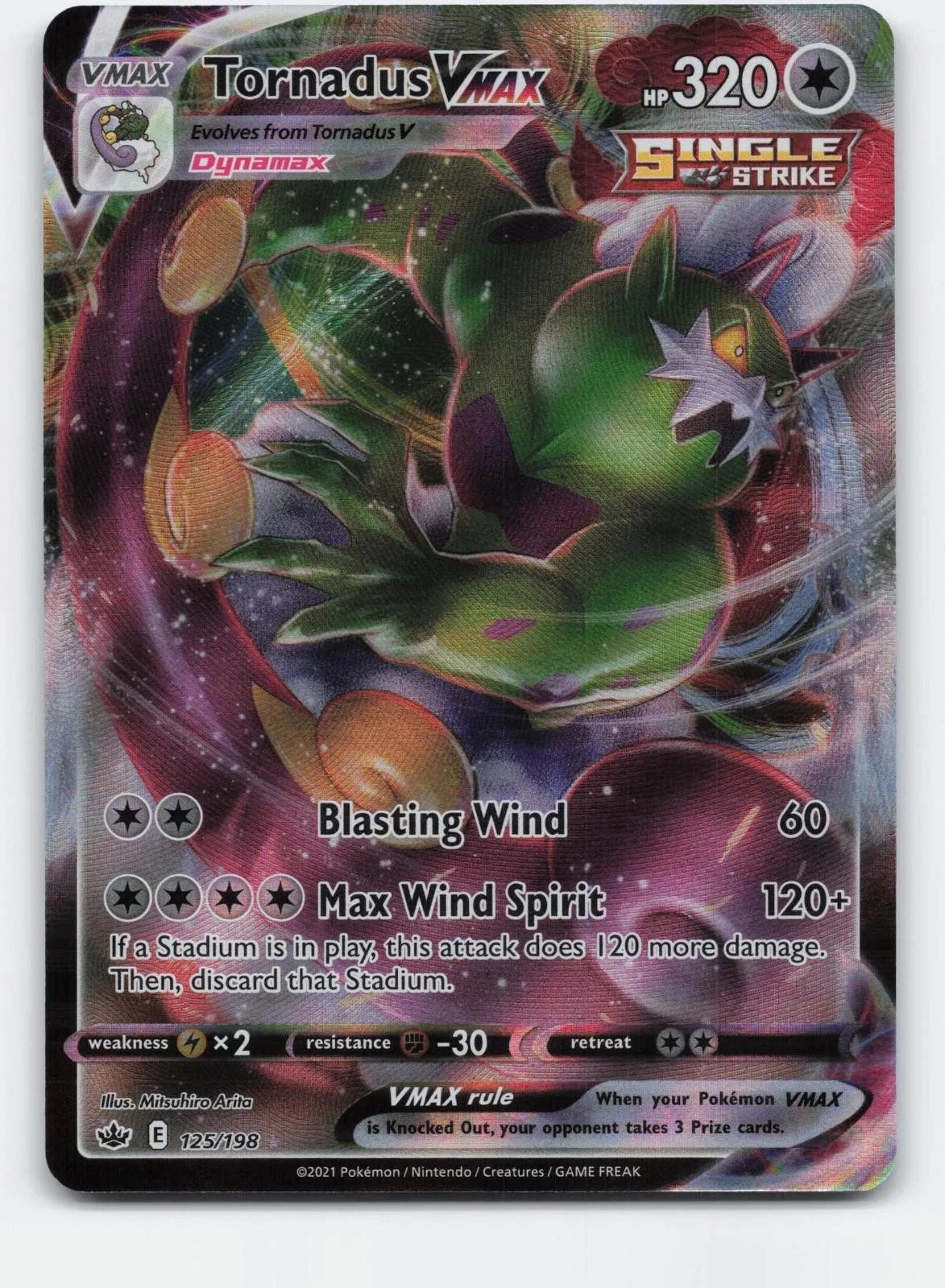 Tornadus VMAX 125/198 Holo VMAX Rare Chilling Reign Pokemon Holo (NM)