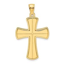 14k Yellow Gold Polished Cross Pendant Perfect Gift for Her