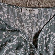 Nemidor Womens Maxi Dress Green Ditsy Floral Side Split 4XL