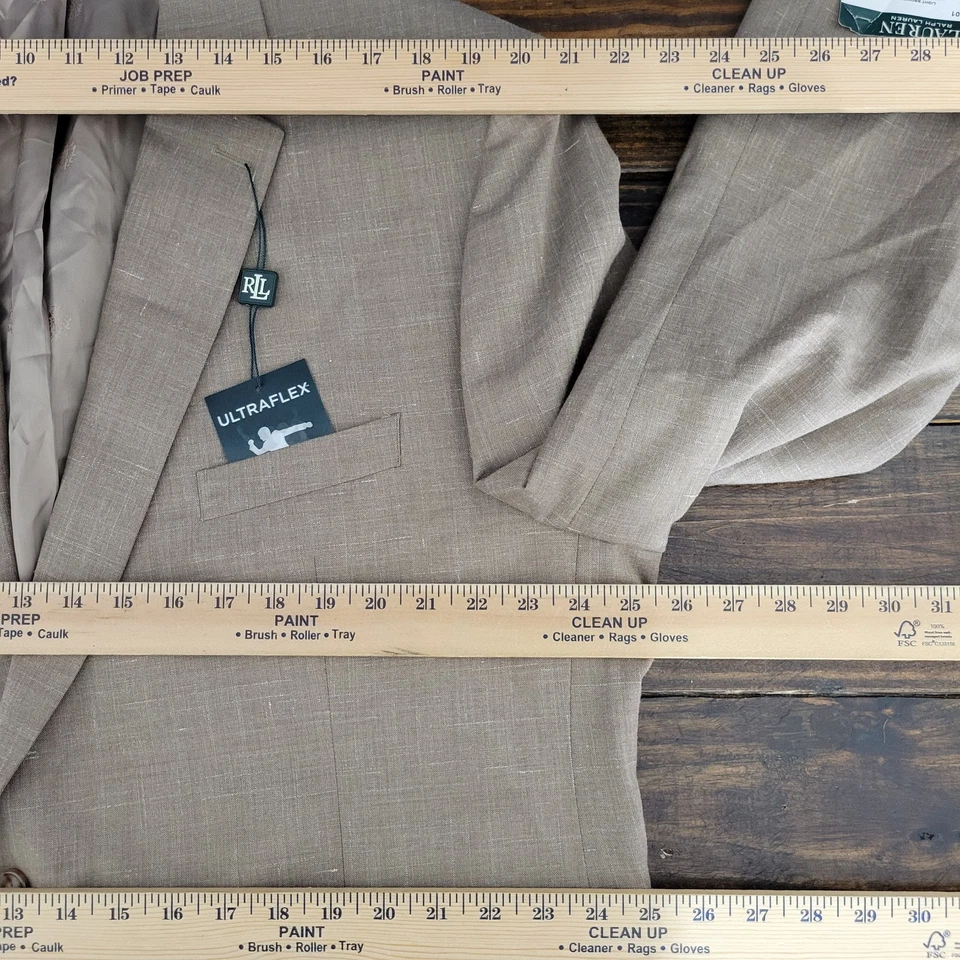 Lauren Ralph Lauren Мужская Sport пальто Blazer две кнопки коричневый шерсти льна 50R новый - Изображение 3 из 4