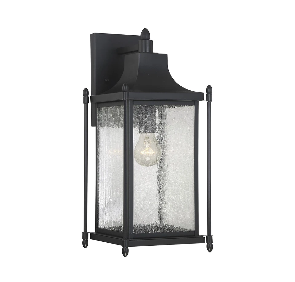 Dunnmore 1 Light Outdoor Wall Lantern in Black by Savoy House - 5-3452-BK - Image 3 of 4