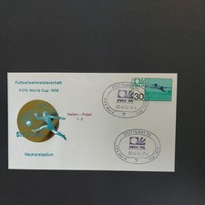 Bund Erinnerungsbrief Fu&szlig;ball WM in Deutschland 1974 Neckarstadion Italien-Polen