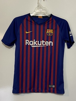 Boys NIKE 2018 Barcelona #8 Andres Iniesta FCB Soccer Jersey Sz L