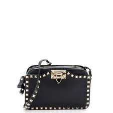 Valentino Garavani Rockstud Flip Lock Camera Crossbody Bag Leather