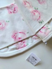 Little Me 2 Ply Receiving Blanket Pink Roses Cream Baby Girl Soft Cotton NEW