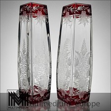 Art Nouveau Crystal Glass Vase Count Josephine Cottage Siegfried Haertel c1900