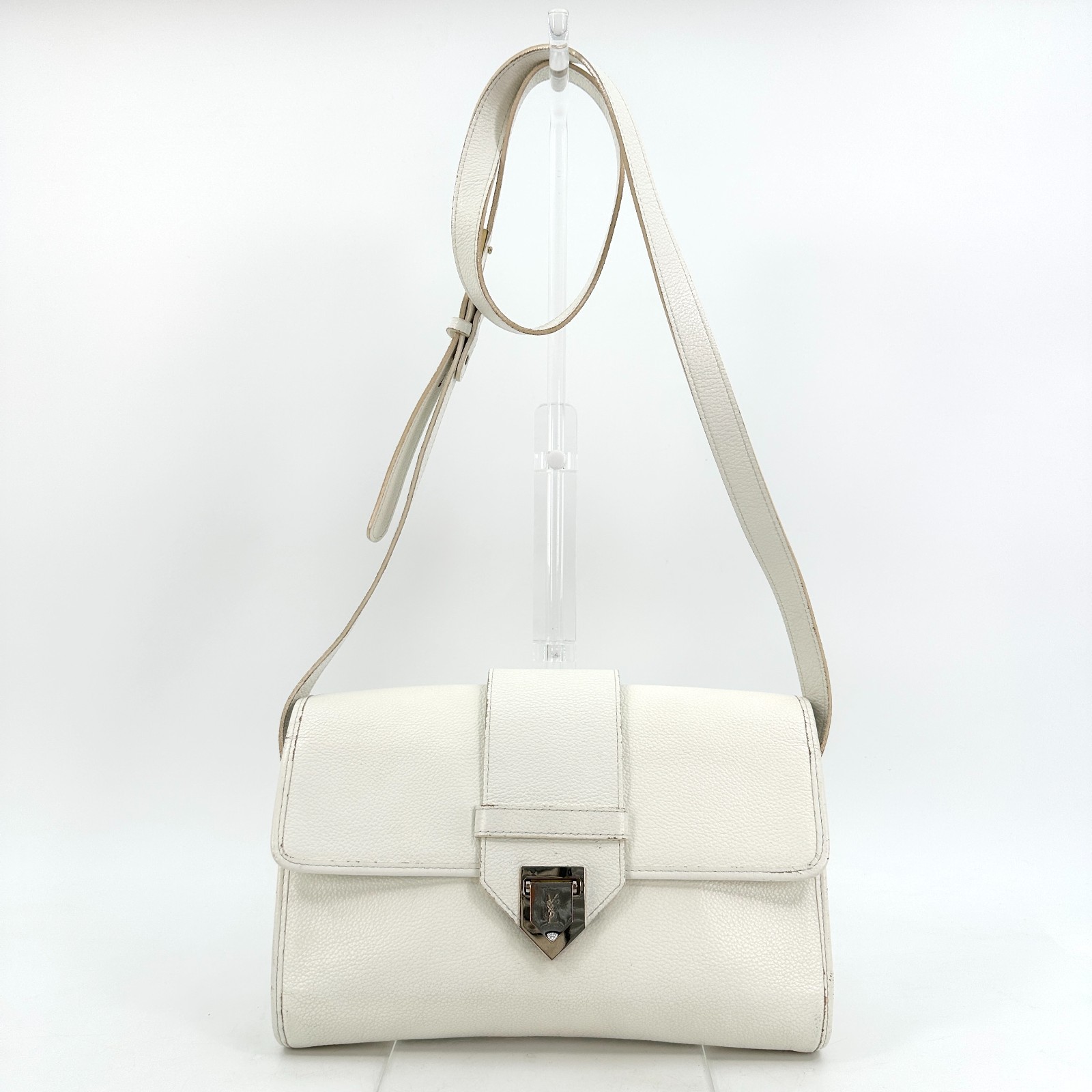 Borsa a tracolla Saint Laurent Cassandra in pelle YSL avorio oro borsa autentica