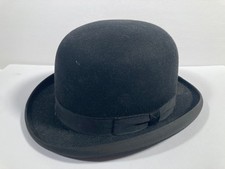 Antique VTG LEE Fifth Avenue New York Black Derby Bowler Hat Men Women SIZE 7