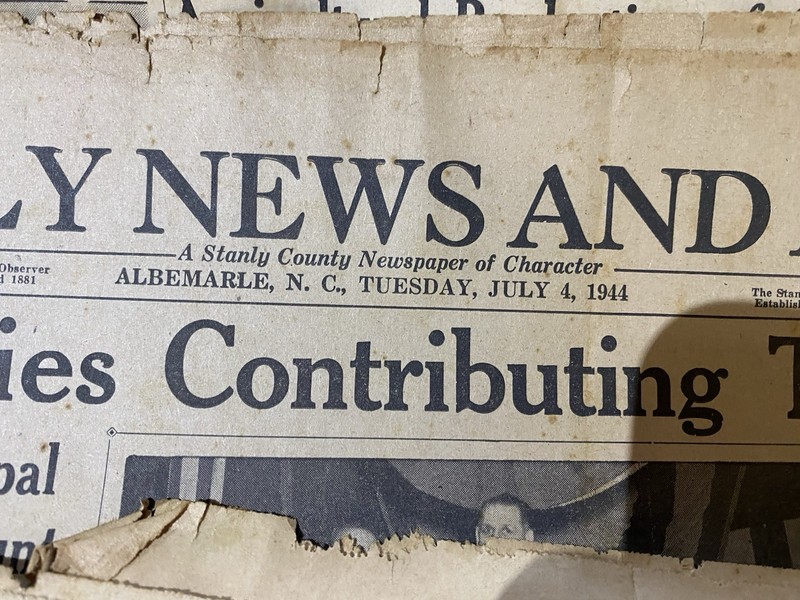Original Newspaper From July 4. 1944 RARE
