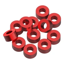 1Up Racing 80338 - Precision Aluminum 3x6mm Ballstud Shims, Red, 3.0mm (12)