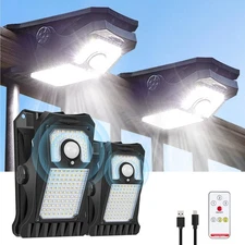2X Outdoor Solar Clip Light W/Motion Sensor Waterproof Clip on Solar Fence Light
