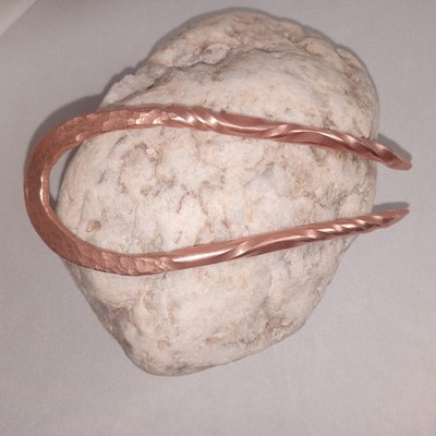 Handmade Solid Copper Curved Hair Pin / Hair Fork - 5mm Thick