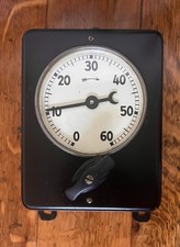 Vintage Junghans Germany Large 9" X 5" Diameter Darkroom/Lab 60 Min. Timer Works