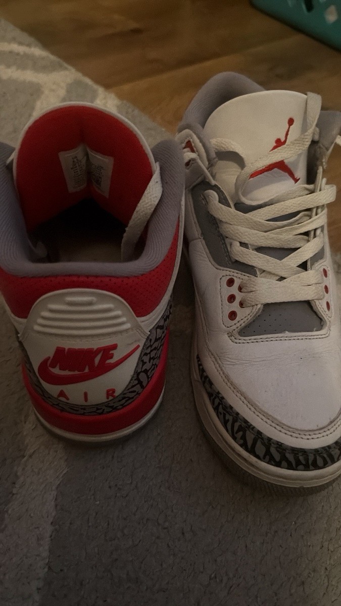 Nike Air Jordan 3 Retro White Red Elephant Print Low Top  display picture 1