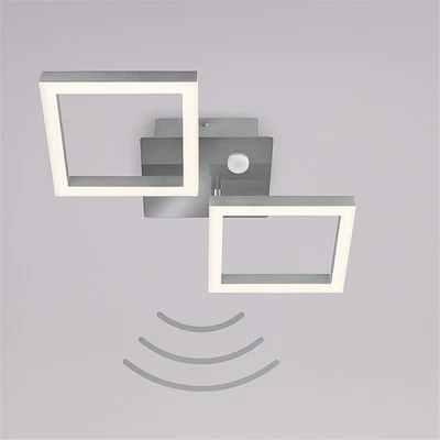 Deckenleuchte Telefunken Frame LED 12W Sensor Deckenlampe Schwenkbar Chrom-Alu - Bild 1 von 4