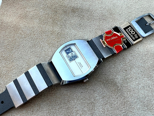 Vintage Enicar Desta direct read watch Jump hour Rare NOS All Steel 1970's Works