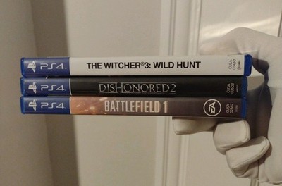 The Witcher 3 Wild Hunt + Dishonored 2 + Battlefield 1 PS4 Drei Spiele Bundle