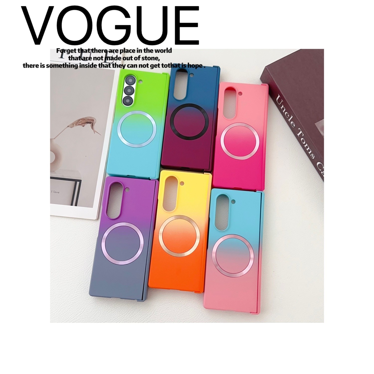 Magnetic Slim Gradient Color Protective Case For Samsung Galaxy Z Fold 7 6 5 4 3