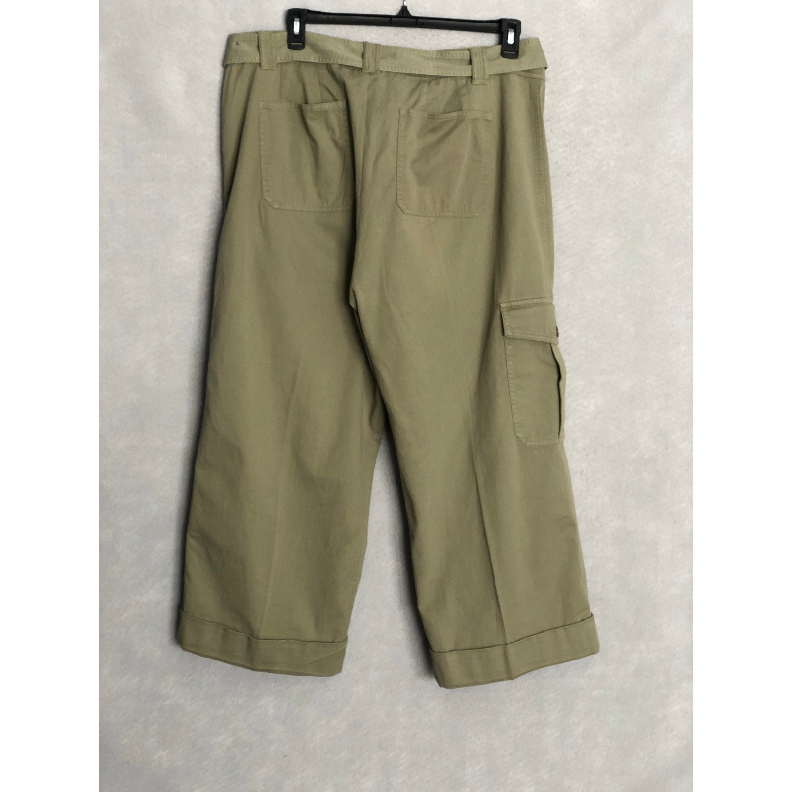 Lauren Ralph Lauren Cargo Pants Women's 20W Cotton Twill Wide Leg Green NEW thumbnail 5
