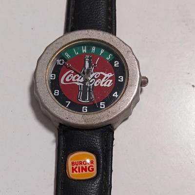 Armbanduhr Coca Cola Burger King Werbung rar alt Reklame OVP Gepflegt