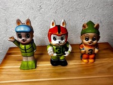 Sanwa Bank Wansa kun Sofubi Coin Bank 3Piece Set Vintage Authentic Rare