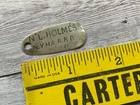 ORIGINAL ANTIQUE RAILROAD EMPLOYEE TAG NYH & ARR RAILWAY W/ NYC ADDRESS 4TH AVE
