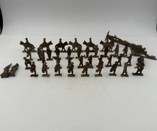 Lot of 41 Vintage Cast Iron Toy Soldiers, Army Men, Calvery Horse Drawn Cannons