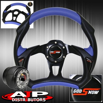 320mm Battle Style Pvc Leather Steering Wheel + Hub Adapter Fits 96-00 Eclipse