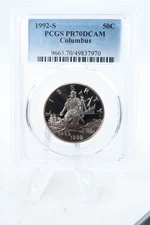 1992-S PCGS PR70DCAM Columbus Modern Commemorative Half Dollar Proof 50C
