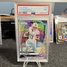 Panini 2024 Prizm Jaylen Waddle Dolphins Choice Auto PSA 9 #178 /100