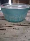 Blue Amish Butterprint Pyrex Casserole Dish with Lid -475-b