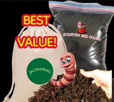 (Jigs) Red Wiggler Worm BED CHUNK (1 Lb) - Worms, Bedding, Food, Minerals, Bio