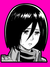 Anime Attack on Titan Mikasa Ackerman Manga 5" High Quality Vinyl Peeker Sticker