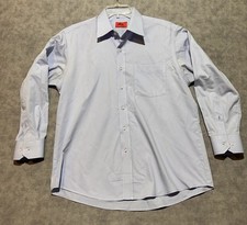 BRIONI Slim Fit Dress Shirt Multi Striped Light Blue size Large-297