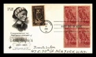 DR JIM STAMPS US COVER DANTE ALIGHIERI 700TH ANNIVERSARY FDC BLOCK OF 4 COMBO