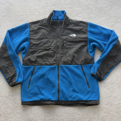 #ad The North Face Jacket Men#x27;s Large Blue Fleece Full Zip Denali Pockets $39.99
