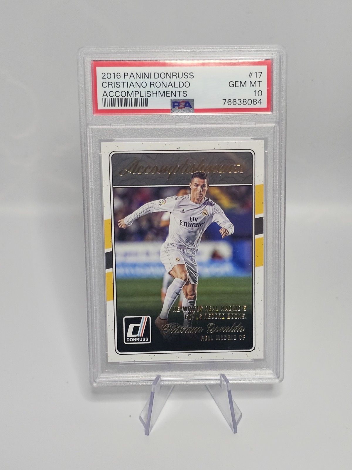 2016 Panini Donruss Accomplishments Cristiano Ronaldo PSA 10 Gem Mint #17 